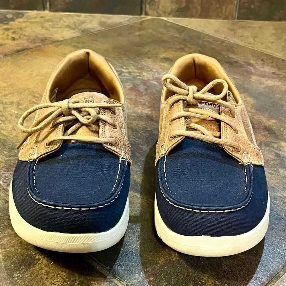 Skechers Air Cooled Goga Mat On The Go Flex Comfort Boat Shoes 6.5